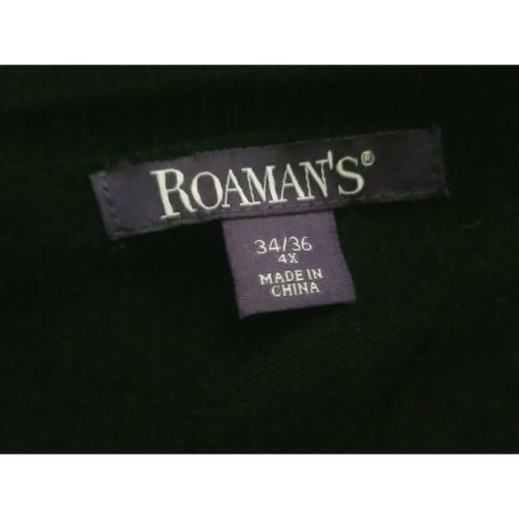 Roaman's WOMEN'S Black LONG SLEEVE V NECK 2 Pockets Light SWEATER Size 34/36 -4X - Picture 16 of 16
